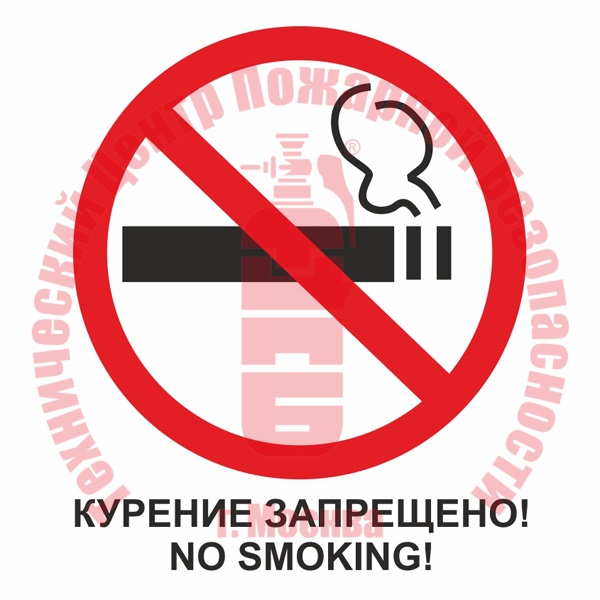 Знак Запрещается курить! No smoking! T 340-03 Артикул 723056