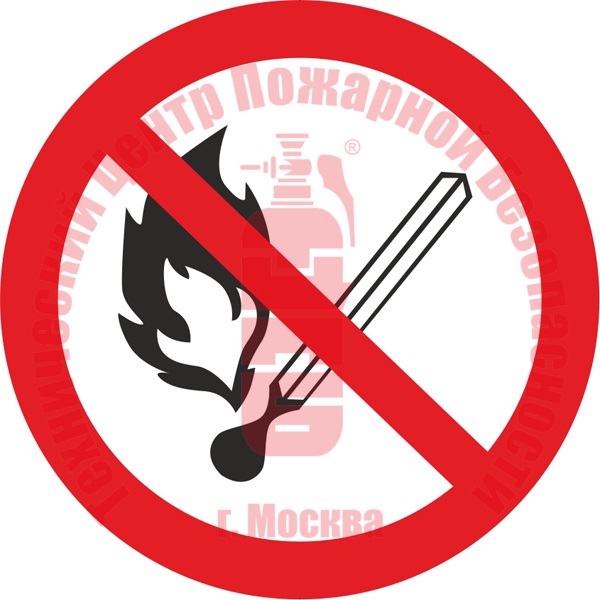 Знак Запрещается пользоваться открытым огнем и курить P 02 Артикул 723059